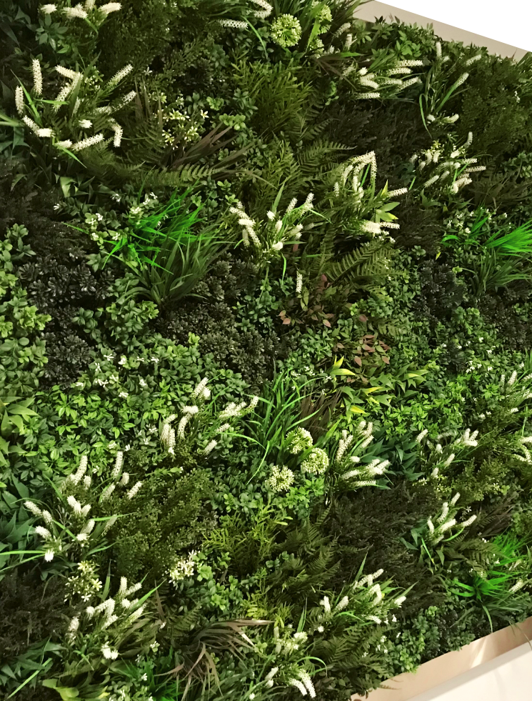 Faux green wall