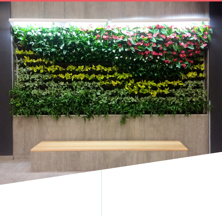 Living green wall in lobby