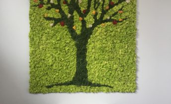 Tree design and creation in multicolor reindeer mosses by Off the Wall